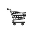 © Bismillah - A digitally embroidered shopping cart icon, featuring a white stitched design with a dark outline. Ideal for e commerce, retail, and online shopping applications.