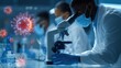 © nameera_hasan - scientist researching virus lab microscope