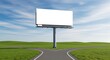 © MUHAMMAD - Blank billboard at a crossroads, symbolizing a pivotal choice, advertising opportunity, and an open future for new messages and decisions