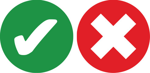 Checkmark and Cross Graphic Icons