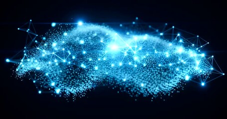 Abstract futuristic technology cloud network and connection background animation