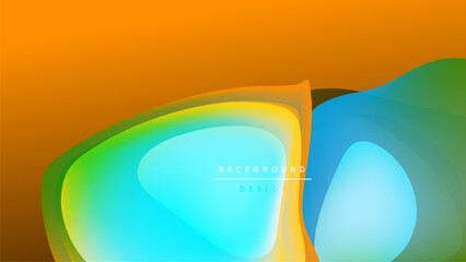 Wall Mural - abstract colorful shapes overlap, creating vibrant gradients. background is dark, emphasizing bright