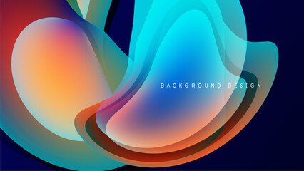 Wall Mural - abstract fluid shapes overlap, creating vibrant color gradients. dynamic composition with smooth tra