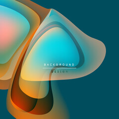 Wall Mural - abstract fluid shapes overlap, creating vibrant color gradients. modern design elements suggest dept