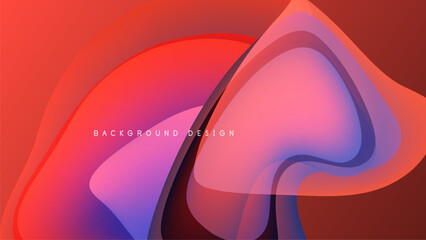 Wall Mural - abstract fluid shapes, vibrant gradients. red, purple hues dominate dark background. modern design e