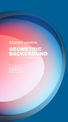 Wall Mural - abstract geometric background features vibrant color gradients, curves, text, button. modern design 