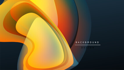Wall Mural - abstract fluid shapes, vibrant colors blend. dynamic composition over dark background. modern design