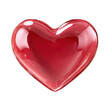 © HQ Stock - Glossy red heart shape love, Isolated On Png Transparent Background