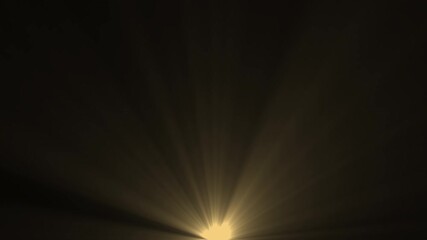 Wall Mural - abstract gold flare light rays looping animated isolated on black screen background. shining rays of