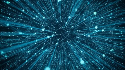 Abstract blue network animation with glowing lines and nodes, creating a dynamic and futuristic background
