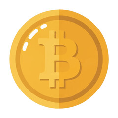 Golden Bitcoin Cryptocurrency Coin Illustration