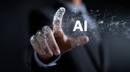 fingertip ai connection futuristic technology