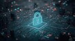 © chi - Digital Circuit Board with Illuminated Lock Icon Representing Cybersecurity
