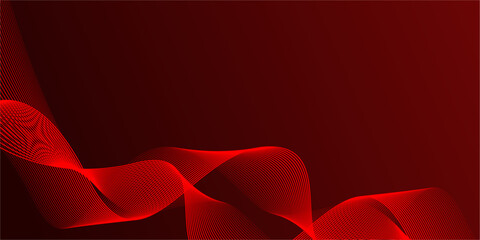Wall Mural - Abstract red gradient background with shining lines waves. modern background for banner, poster, cover, brochure, flyer, website