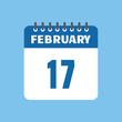 © MdRaju - february 17 calendar icon Vector page month design