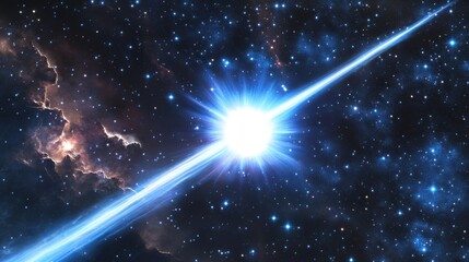 Wall Mural - stars in a nebula, blue, flare, sinister, ominous, quiet
