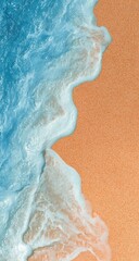  Coastal waves meeting sand.  A vibrant view