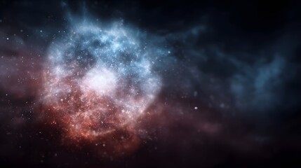 Wall Mural - vibrant cosmic nebula glowing with red and blue energy in the vastness of deep space