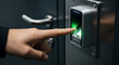 © ivanda - Biometric access control system showcasing fingerprint authentication for secure door entry and
