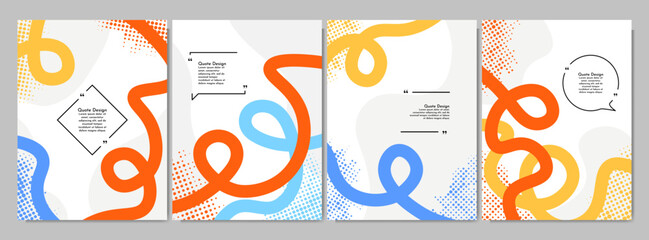 Canvas Print - Vector illustration. Abstract vibrant color background set. Cool, bright wallpapers with ribbon lines, halftone dots and copy space. Design elements for book cover, brochure, magazine, flyer, booklet