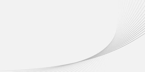 Wall Mural - white abstract background with modern transparent gray curve lines
