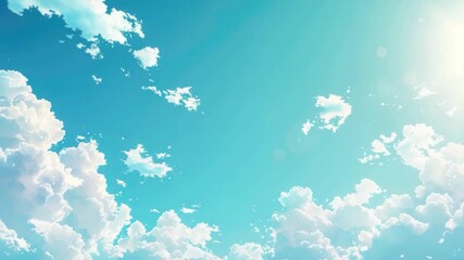 Wall Mural - an airplane soaring through the blue sky with fluffy white clouds, suitable for travel or aviation-r