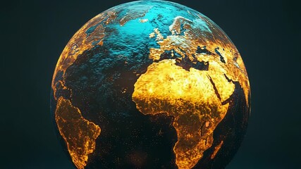 Wall Mural - Planet earth glowing on dark background representing global warming and climate change issues
