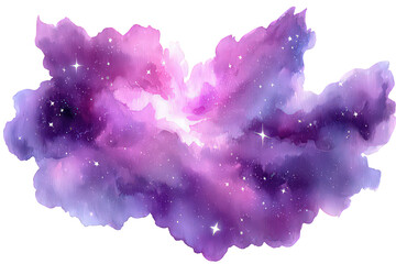 Wall Mural - Purple And Pink Nebula Watercolor Galaxy
