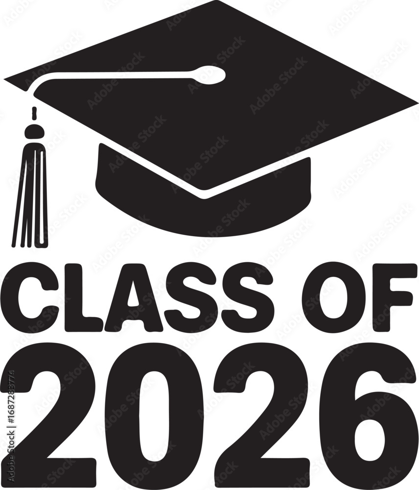 Class of 2026 graduation cap and bold numbers celebrate academic ...