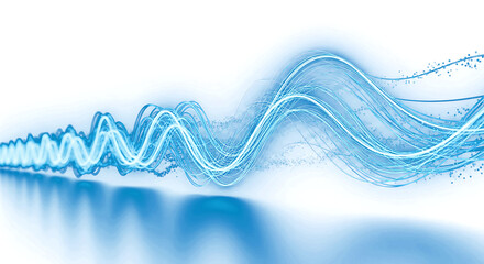 Stunning blue light trails on black convey speed, energy, and digital connectivity for dynamic designs