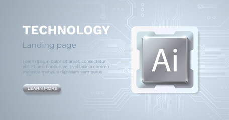 Wall Mural - ai chip, innovation tech, ai art technology. vector