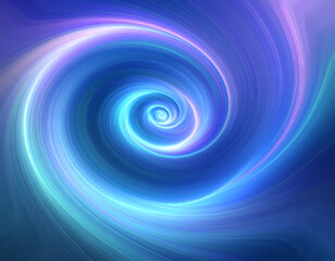 Canvas Print - abstract background of blue glowing spiral vortex in motion. this hypnotic swirl of light creates fu