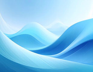 Canvas Print - serene abstract background illustration showing blue wave design. fluid, smooth graphic featuring li