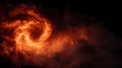 Wall Mural - a dynamic fiery vortex swirls in the dark expanse of space