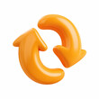 © Boonsub - cute 3D cartoon render orange refresh arrows in circular loop isolated on transparent background