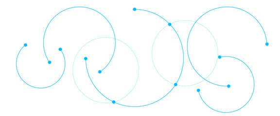 Wall Mural - vector creative technology design with circles dots connection concept.