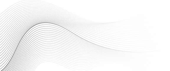 Wall Mural - Vector abstract grey background with glowing curved lines and modern wave design	