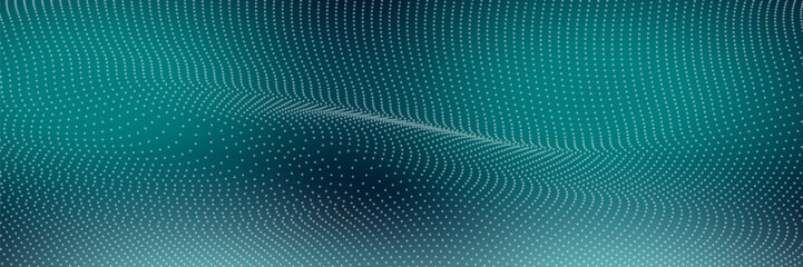Abstract digital waving 3d particle technology background design. Futuristic moving dots particles, vector illustration