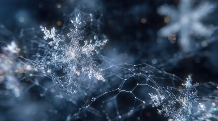 intricate snowflakes winter magic bokeh