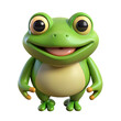 © Rustum - Frog in 3d style white background.