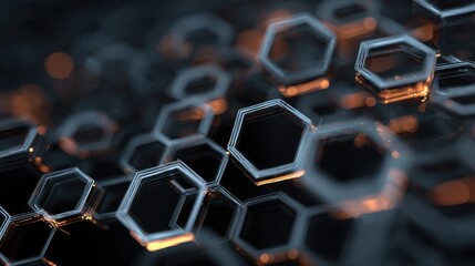 glowing hexagonal network abstract