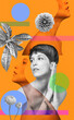 © Solarisys - Abstract contemporary art design or portrait of young woman with flowers