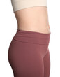 © New Africa - Woman after weight loss on white background, closeup