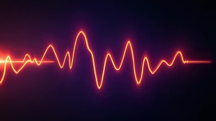 Wall Mural - glowing orange light trail pulsating on dark background