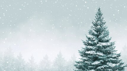 Wall Mural - christmas background with fir tree and snow no logos no brands ar 169