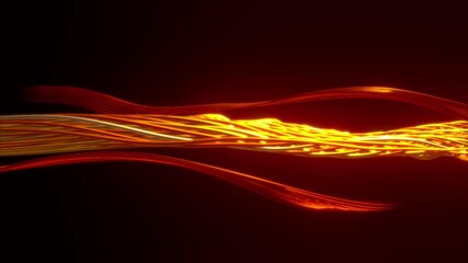 4k 3d abstract wavy streak lines wallpaper background. Modern shiny curved organic smooth waves design element. Glowing vibrant neon lighting. Dynamic elegant flowing digital technology render loop