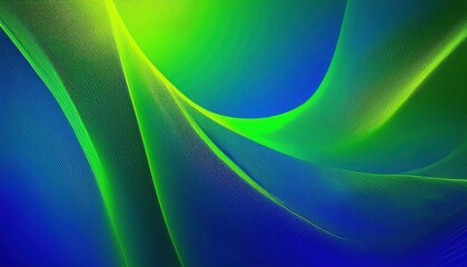 Wall Mural - dynamic green and blue flowing abstract lines with fine textures for modern design and digital art b