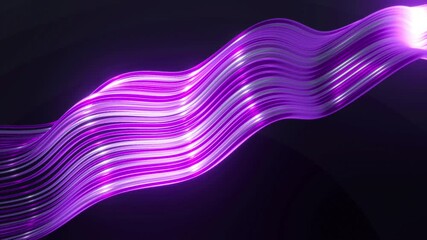 4k 3d abstract wavy curvy ribbon lines wallpaper background. Modern shiny organic smooth waves design element. Glowing vibrant neon lighting. Dynamic elegant flowing digital technology render loop