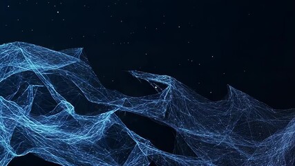 Wall Mural - digital flag waving in the starry night sky, futuristic symbol of innovation