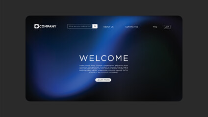 Professional modern website landing page design with welcome message and search bar